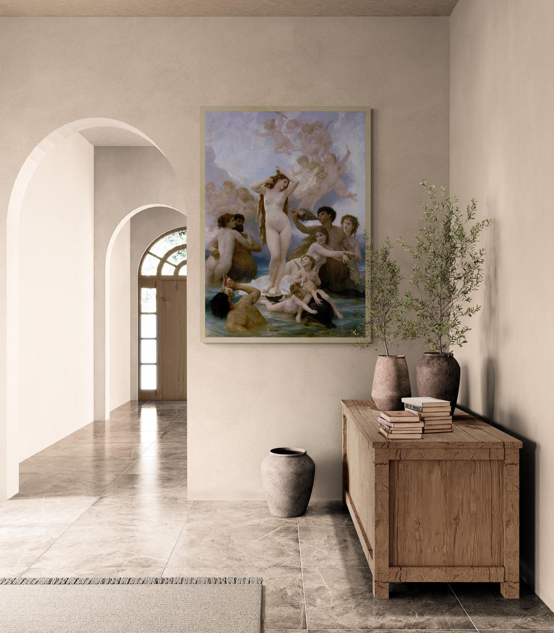 Masterpiece of William-Adolphe Bouguereau: The Birth of Venus | Fine Art Premium Print | Art Paper, Canvas & 3D Texture with brush stroke