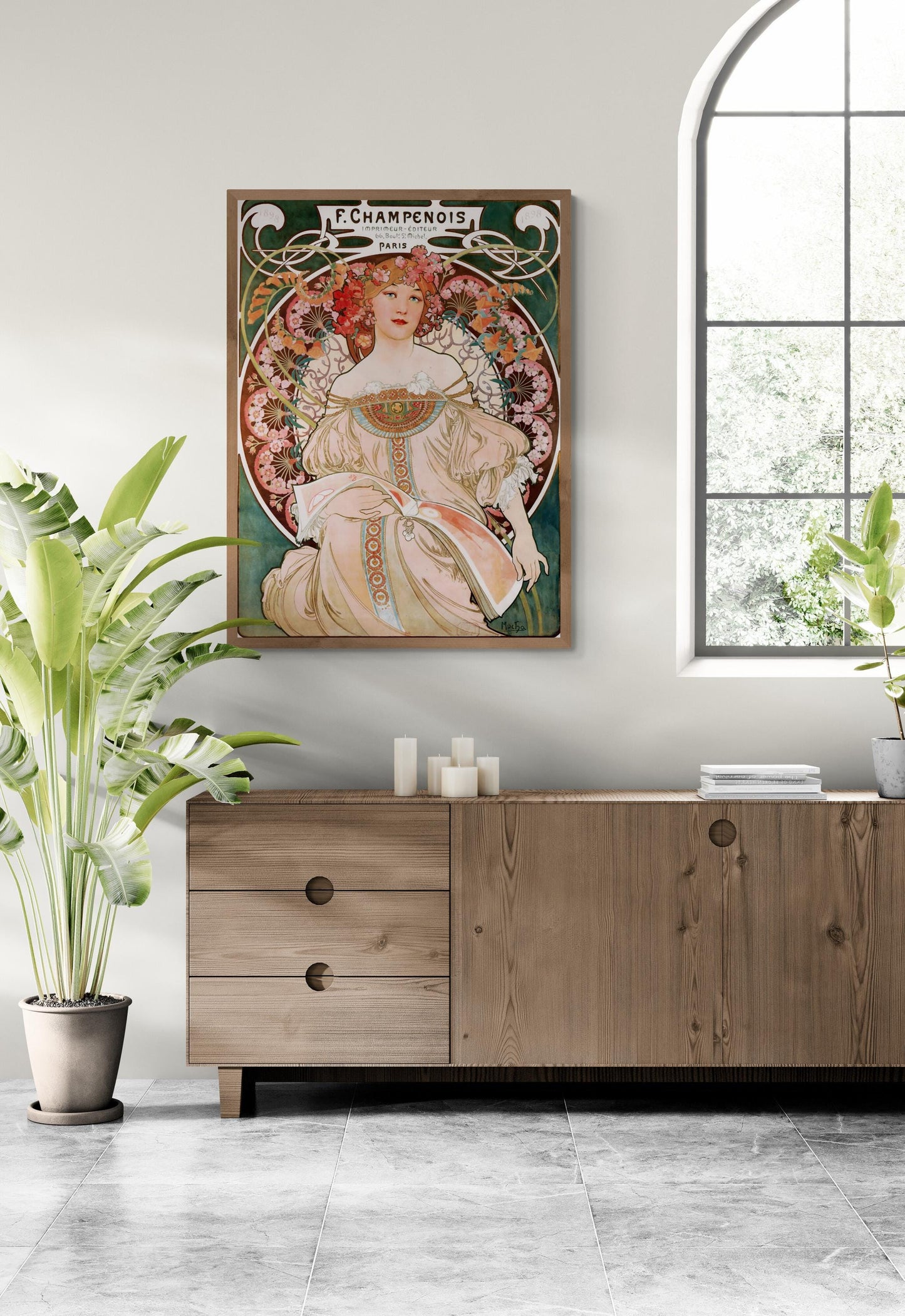 Art Nouveau Elegance: Alphonse Mucha - Champenois Imprimeur-Éditeur  | Fine Art Print | Art Paper, Canvas & Premium Print with brush strokes