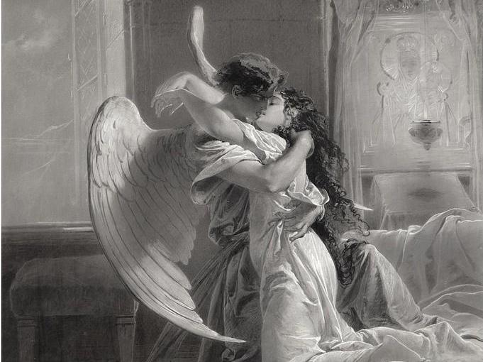 Romantic Encounter: Mihaly Von Zichy | Fine Art Reproduction | Art Paper, Canvas & 3D Hand Finished Premium Texture Print with brush strokes FOSHE ART