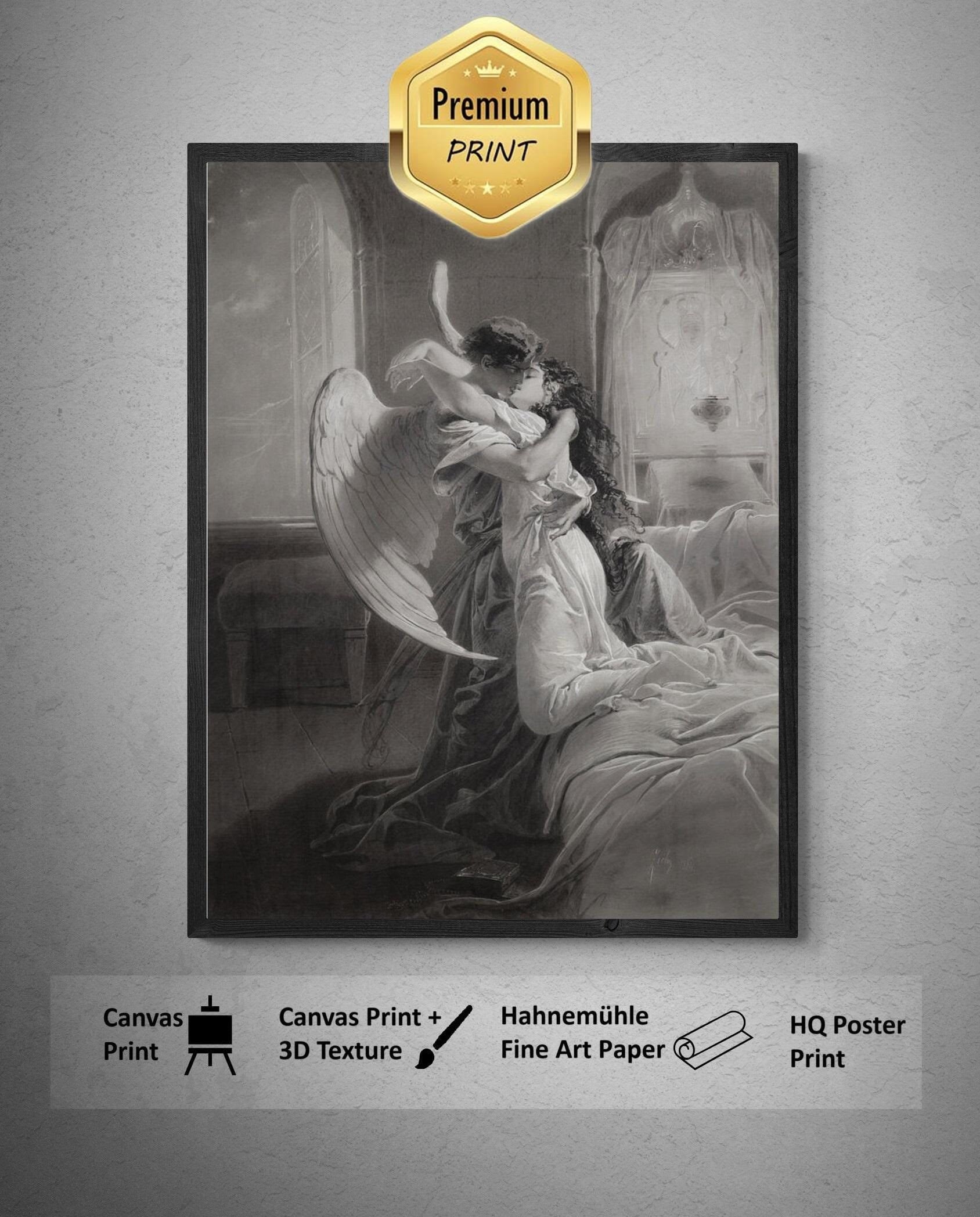 Romantic Encounter: Mihaly Von Zichy | Fine Art Reproduction | Art Paper, Canvas & 3D Hand Finished Premium Texture Print with brush strokes FOSHE ART