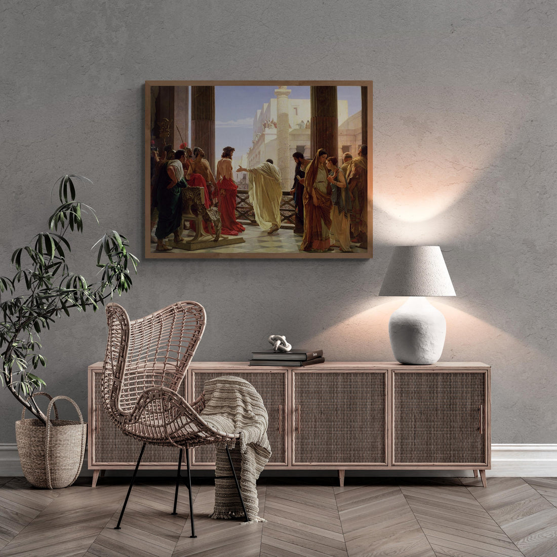 Ecce Homo Fine Art Print by Antonio Ciseri: Religious Canvas or Paper FOSHE ART