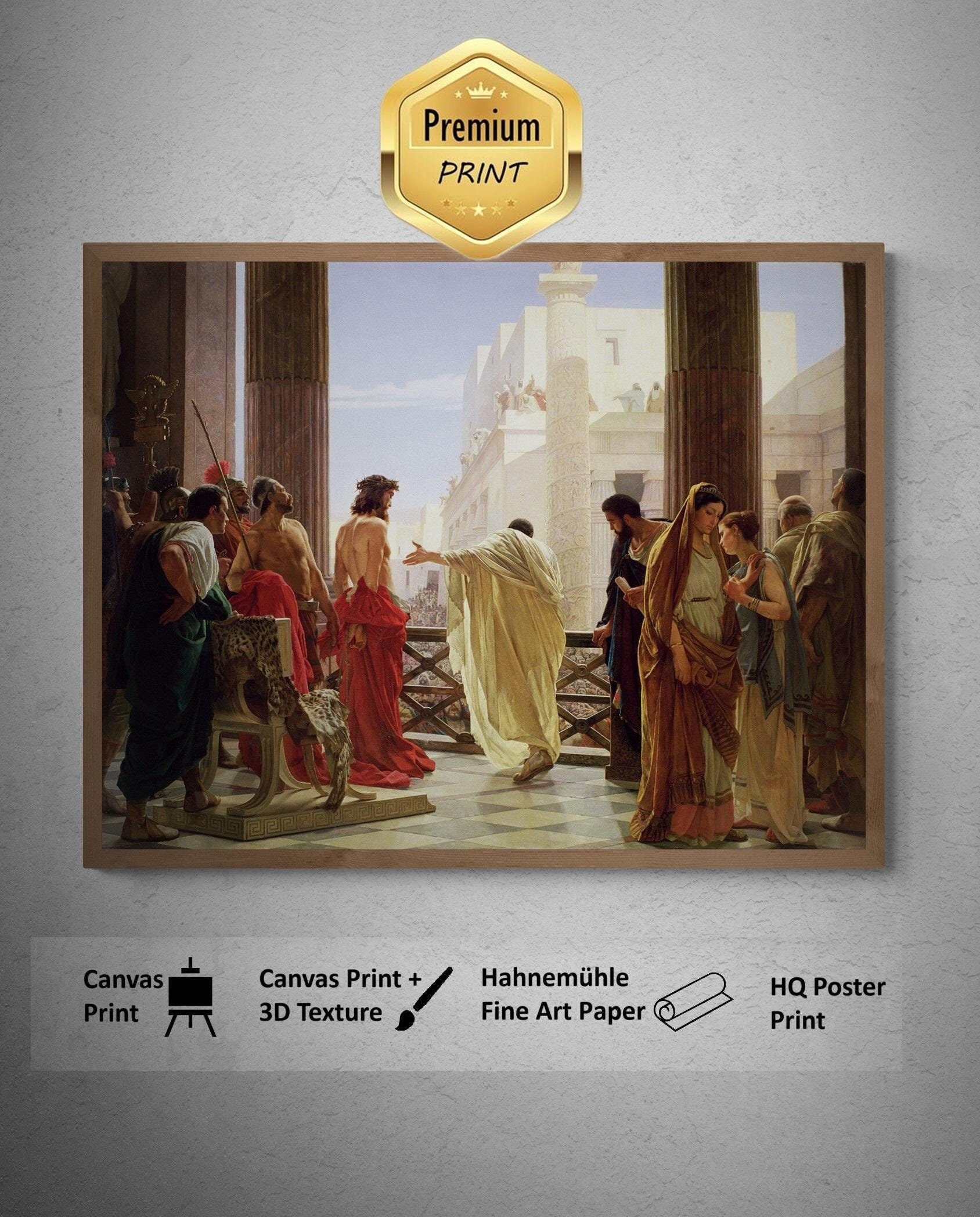 Ecce Homo Fine Art Print by Antonio Ciseri: Religious Canvas or Paper FOSHE ART