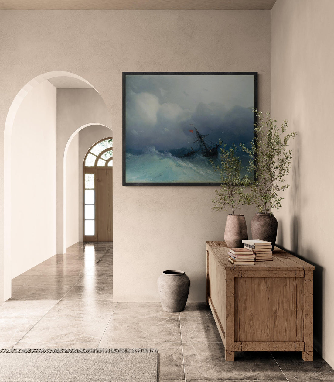 Ivan Aivazovsky: Wreck on a Stormy Sea | Fine Art Reproduction | Art Paper, Canvas, 3D Hand Finished Premium Texture Print with brush stroke