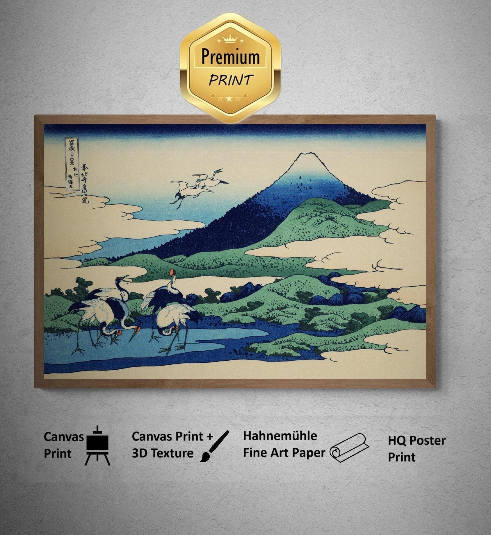 Timeless Japanese Art: Katsushika Hokusai  Umezawa in Sagami Province | Fine Art Print | Art Paper, Canvas, Premium Print with brush strokes