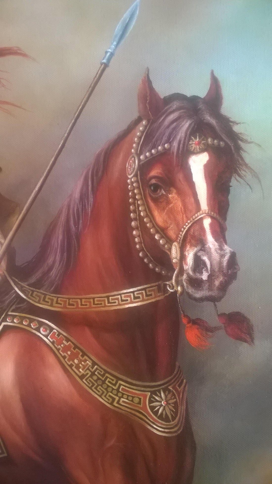 Alexander the Great giclée FineArt Print from original oil painting, World Conqueror Greek King, King of Macedonia,  golden vintageous frame FOSHE ART