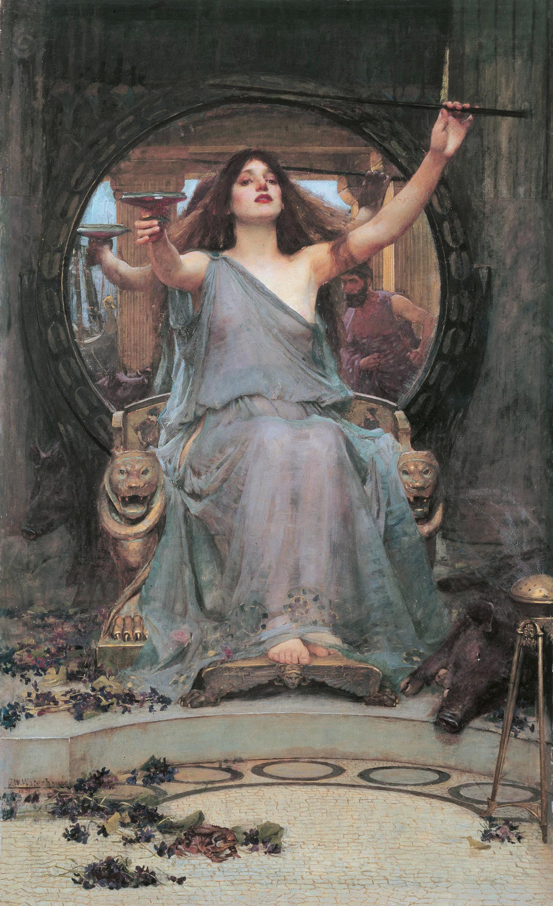 John William Waterhouse: Circe Offering the Cup to Ulysses | Fine Art Print | Art Paper, Canvas & 3D Hand Finished Premium Texture Print