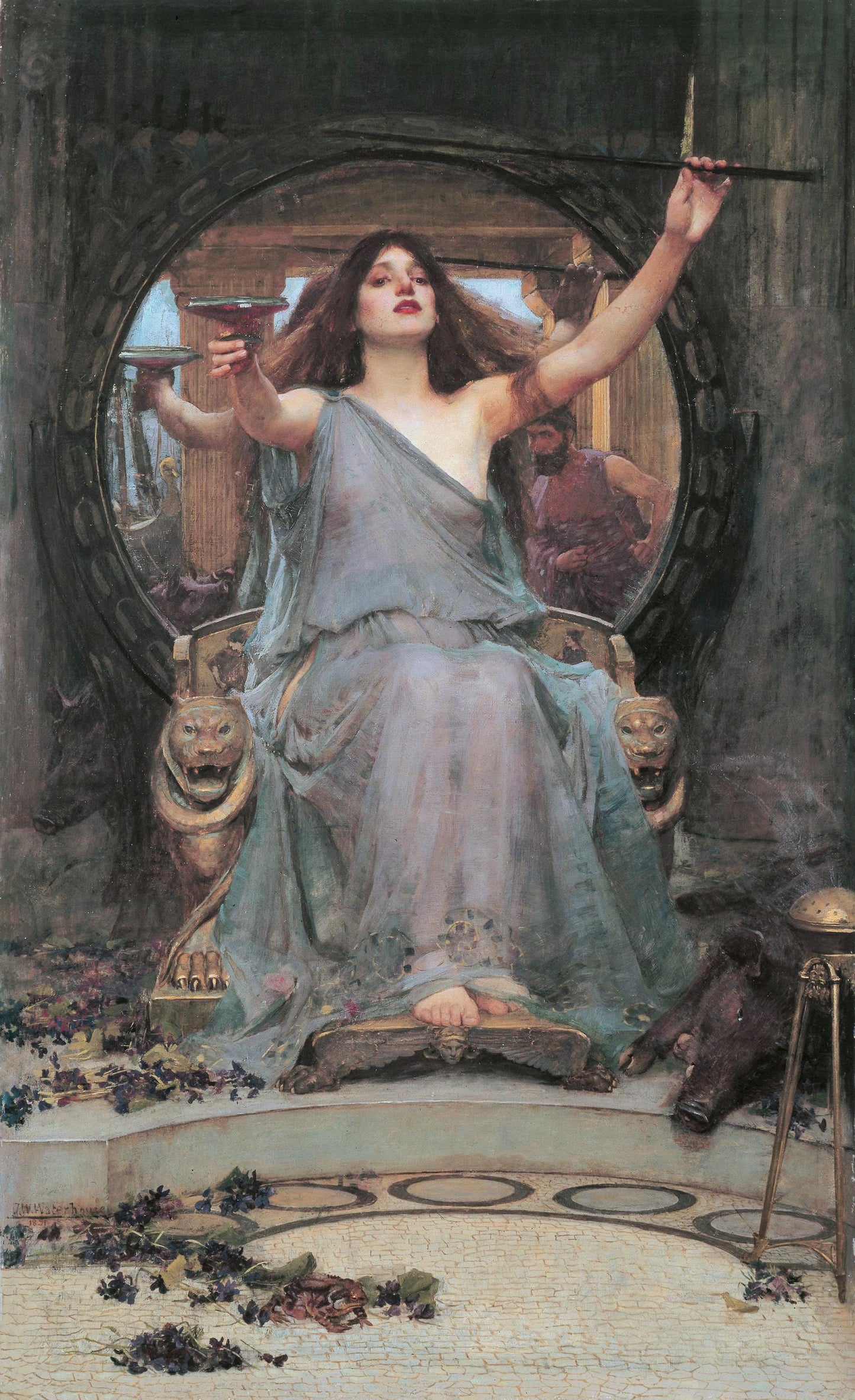 John William Waterhouse: Circe Offering the Cup to Ulysses | Fine Art Print | Art Paper, Canvas & 3D Hand Finished Premium Texture Print
