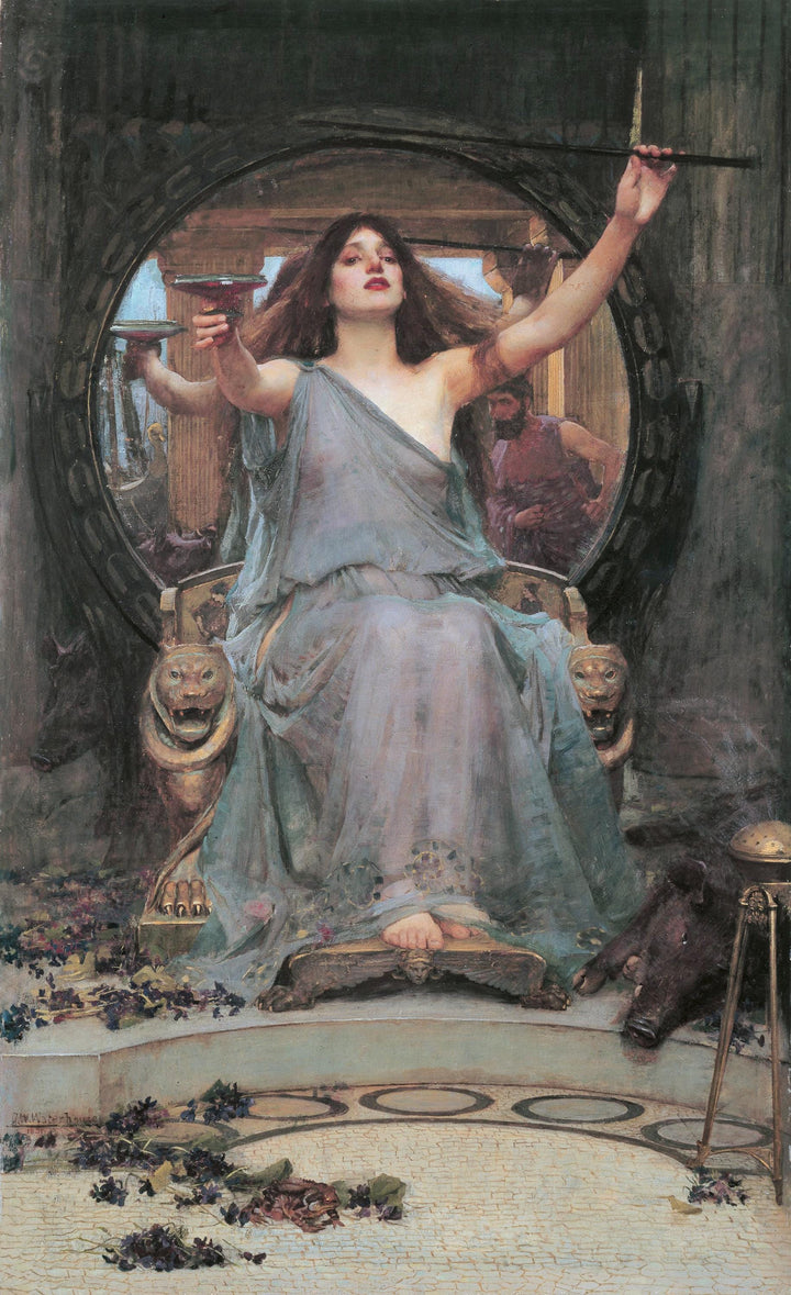 John William Waterhouse: Circe Offering the Cup to Ulysses | Fine Art Print | Art Paper, Canvas & 3D Hand Finished Premium Texture Print