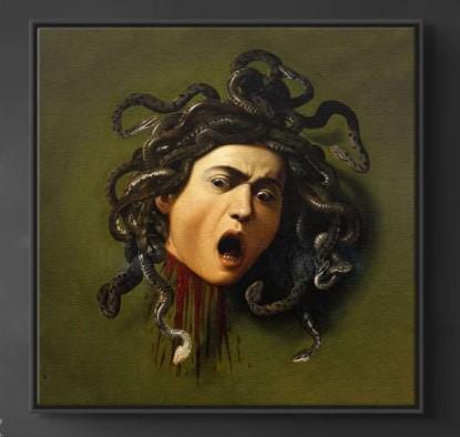 Captivating Mythology: Caravaggio Medusa Museum Quality Art Print on Canvas and Paper, optional- 3D texture Canvas Art, Museum Print, Poster