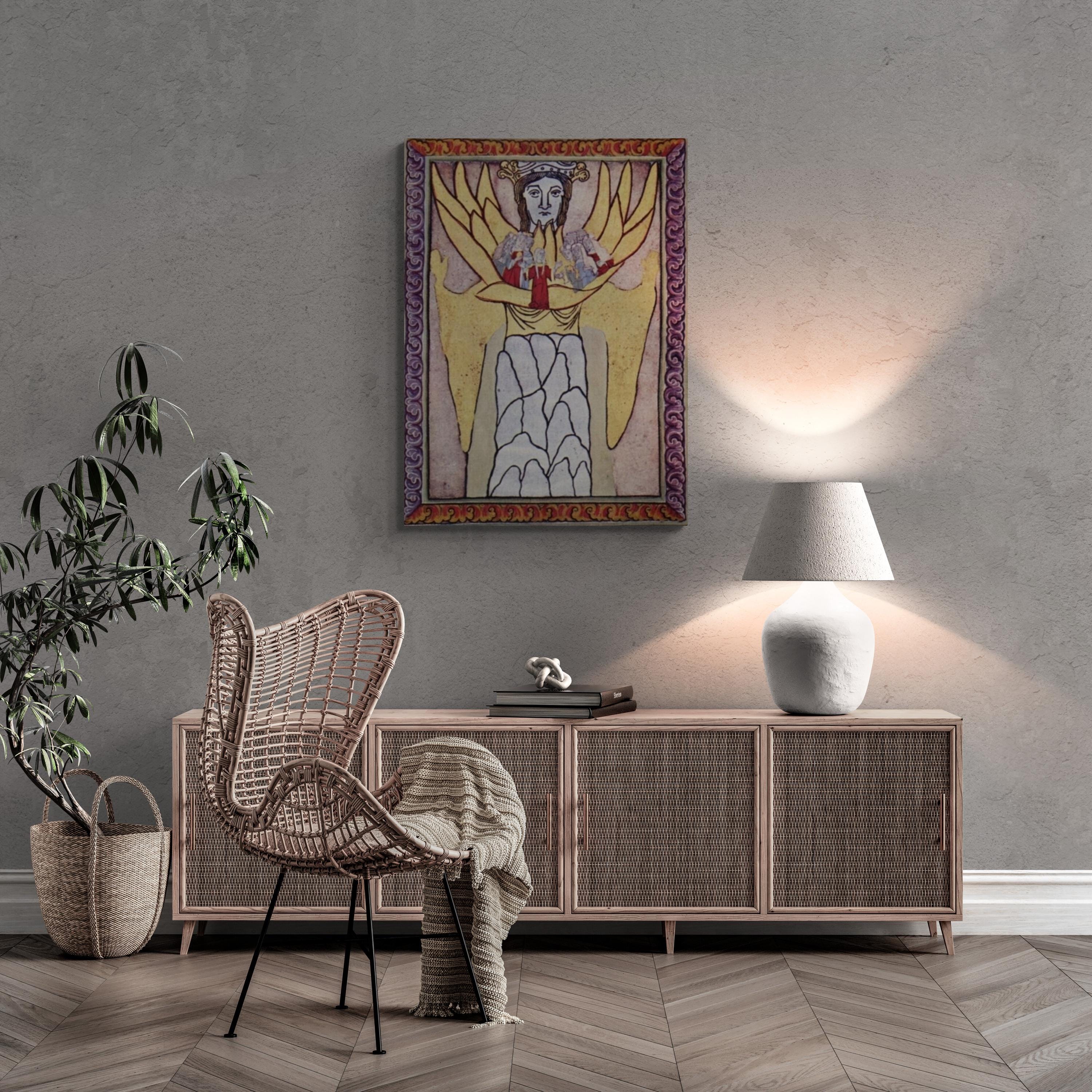 Divine Wisdom: Illuminated Manuscript Art from Scivias by Hildegard of Bingen, poster, fine art print, canvas or 3D print with brush strokes FOSHE ART