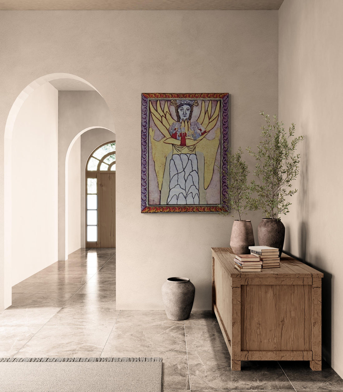 Divine Wisdom: Illuminated Manuscript Art from Scivias by Hildegard of Bingen, poster, fine art print, canvas or 3D print with brush strokes FOSHE ART