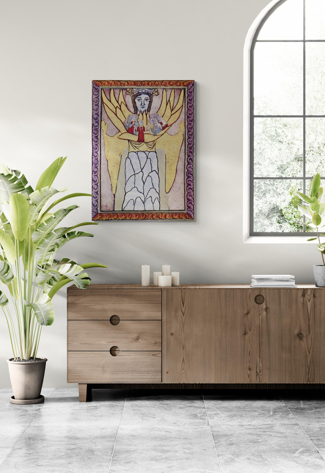 Divine Wisdom: Illuminated Manuscript Art from Scivias by Hildegard of Bingen, poster, fine art print, canvas or 3D print with brush strokes FOSHE ART