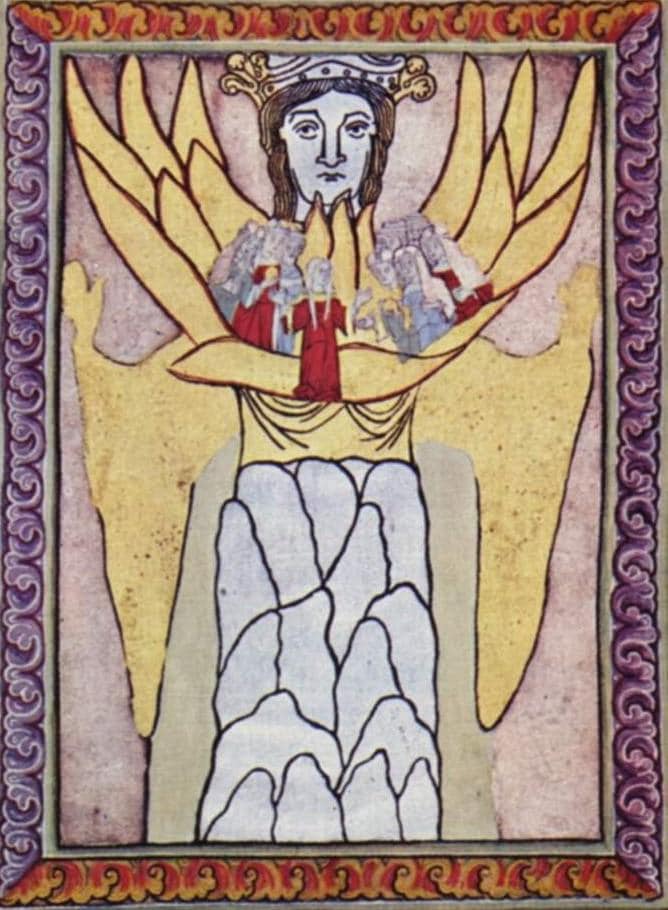 Divine Wisdom: Illuminated Manuscript Art from Scivias by Hildegard of Bingen, poster, fine art print, canvas or 3D print with brush strokes FOSHE ART