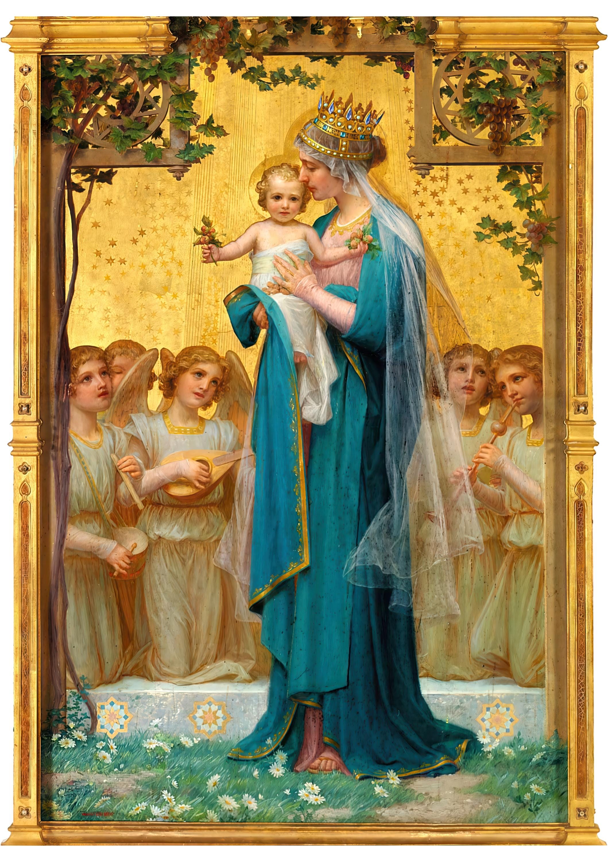 Madonna and Child Art Print by Enrique Vidal, Religious Painting FOSHE ART