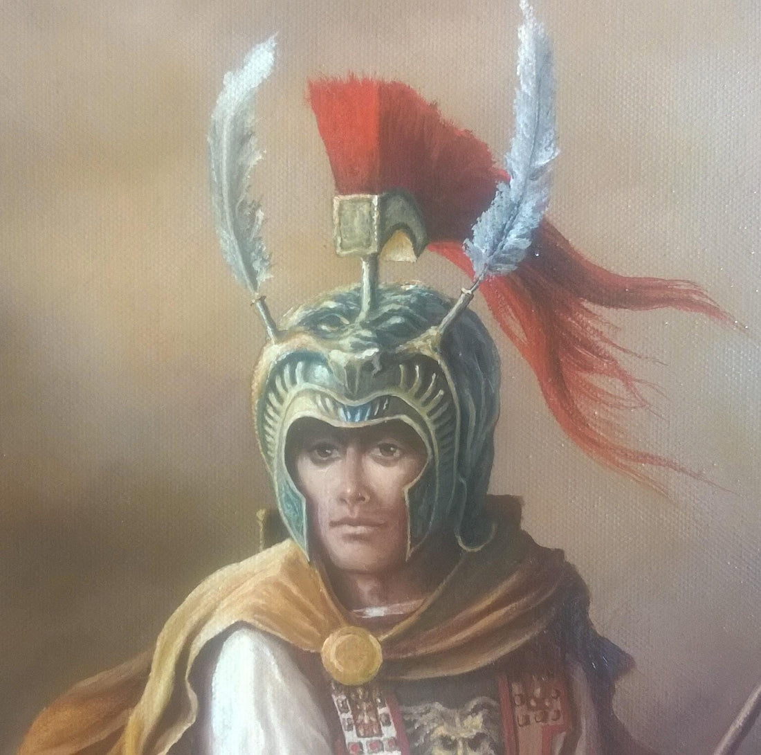 Alexander the Great giclée FineArt Print from original oil painting, World Conqueror Greek King, King of Macedonia,  golden vintageous frame FOSHE ART