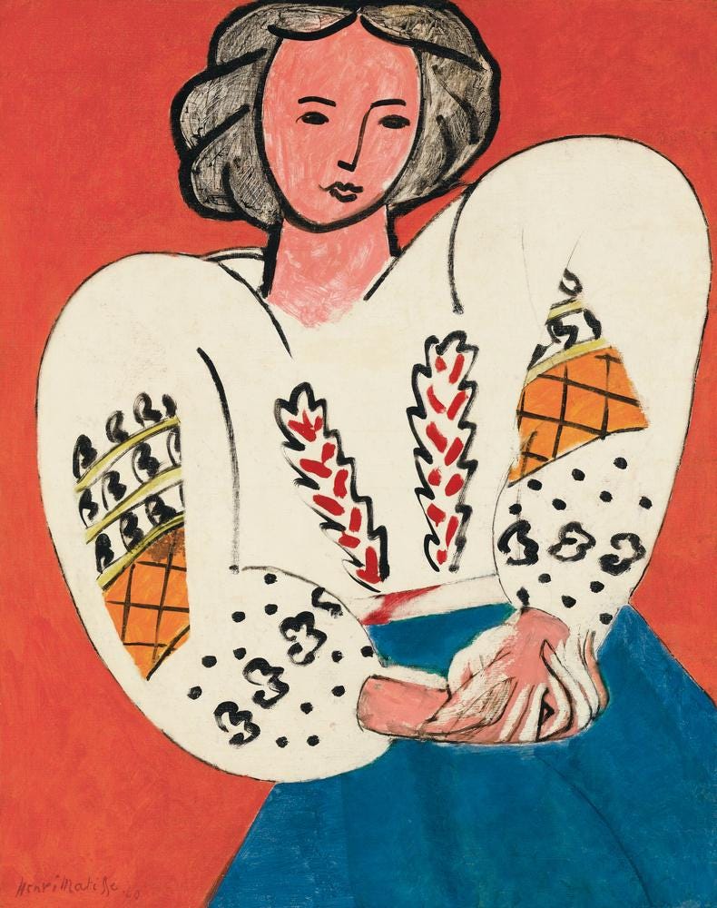 Henri Matisse La Blouse Roumaine 1940 Fineart print, Exhibition print: Art Paper, Heavyweight Canvas & 3D print with brush strokes or poster