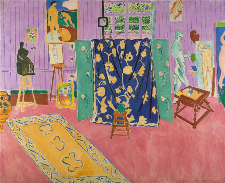 Henri Matisse Henri Matisse Pink Studio 1911 Poster, Exhibition print, Art Paper, Heavyweight Canvas & 3D print with brush strokes or poster