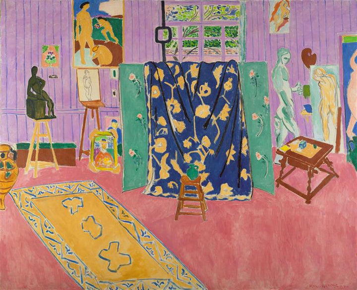 Henri Matisse Henri Matisse Pink Studio 1911 Poster, Exhibition print, Art Paper, Heavyweight Canvas & 3D print with brush strokes or poster