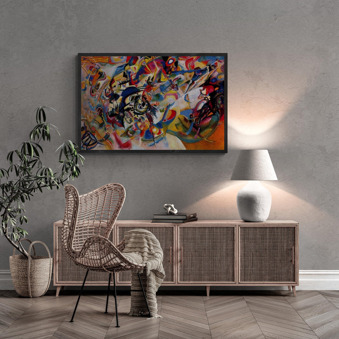 Kandinsky Composition VII Canvas Giclee Print, Floating Frame, 3D Hand Finish FOSHE ART