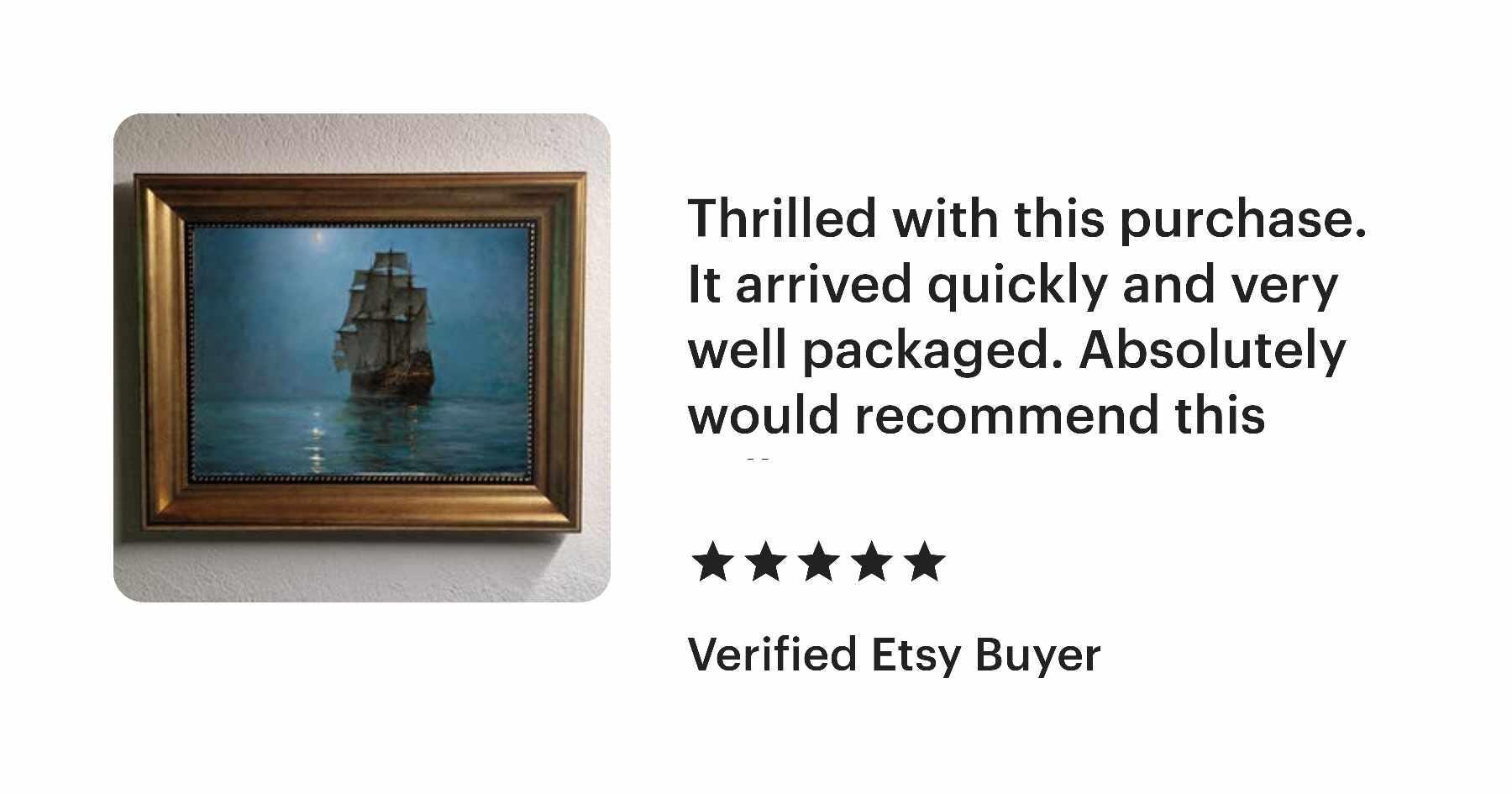Montague Dawson Crescent Moon Painting, Giclée Canvas Print, Golden Vintage Frame FOSHE ART