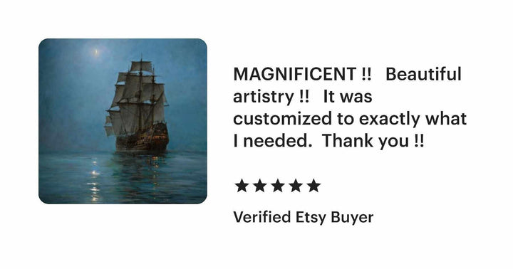 Montague Dawson Crescent Moon Sailing Ship Print, Maritime Art FOSHE ART