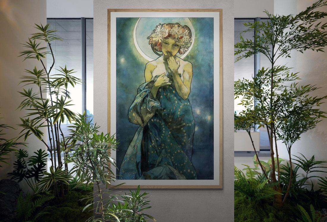 Alphonse Mucha Moon Art Nouveau Print, Giclee Fine Art FOSHE ART