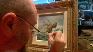 Sailing ship decoration, AFTER STORM oil canvas, Tall ship original art, Decorative-vintage seascape, gift for him, customer commission