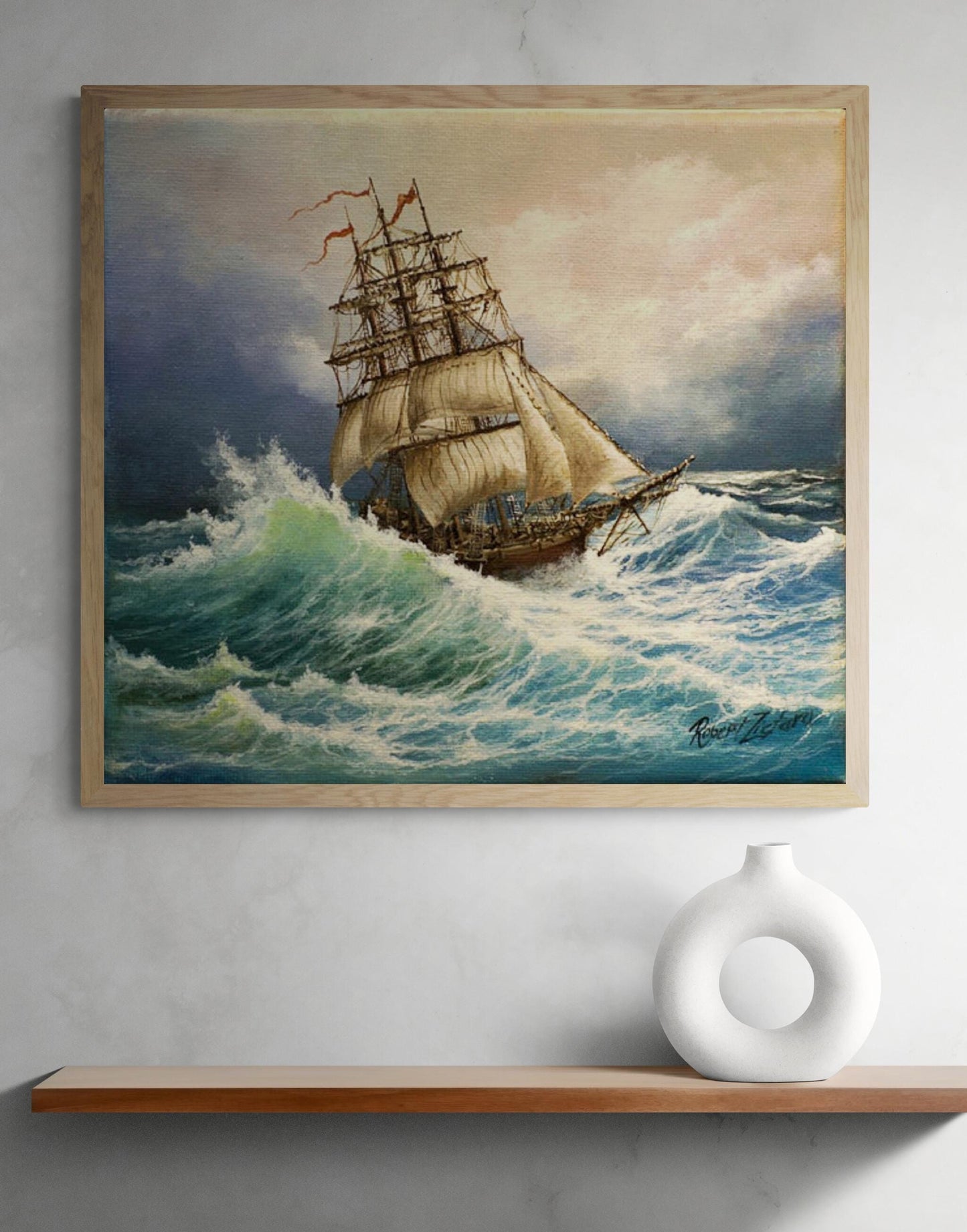 SHIP at SEA art print from original oil painting, Ship poster, Sailing Ship Print, Seascape Print, Seascape Decoration, Tall Ship Painting FOSHE ART