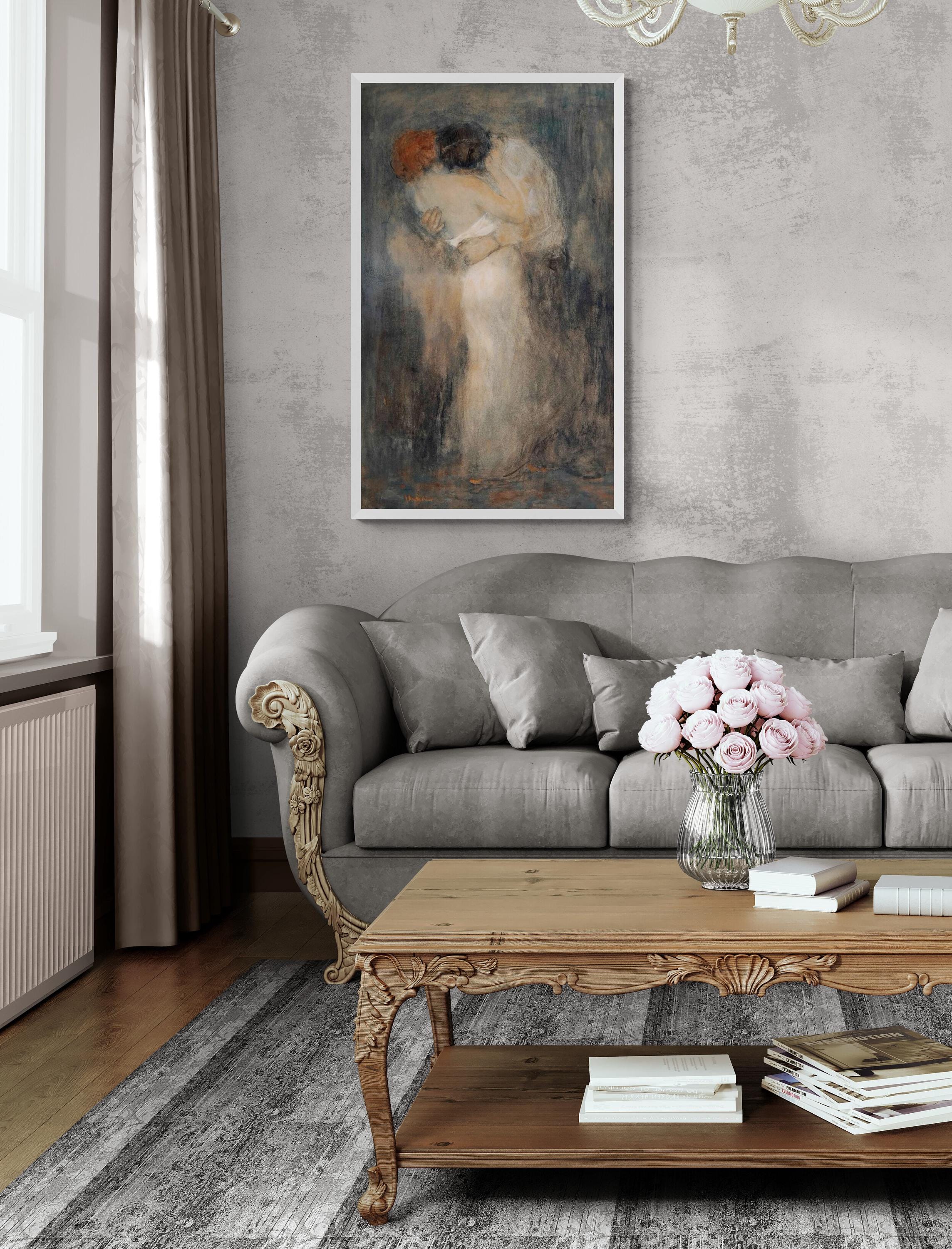 Passion by Floris Arntzenius Love Couple Hug Romantic Artwork, Museum-Quality FineArt giclee print Hahnemühle on art paper or quality poster FOSHE ART