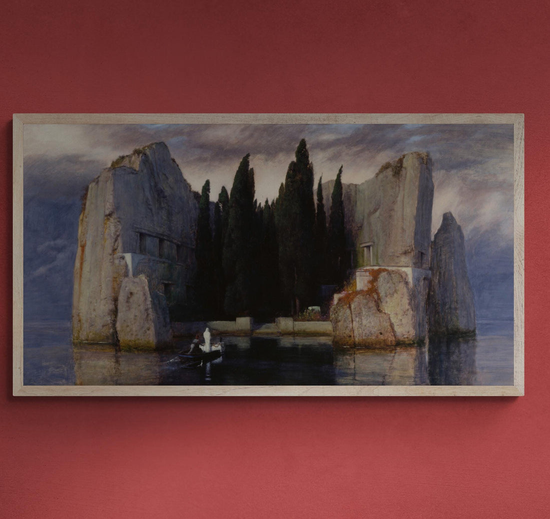 Isle of the Dead by Arnold Böcklin | Large Canvas Print | 3D Hand-Finished Premium Texture with Brush Strokes | Quality Oil Painting Replica FOSHE ART