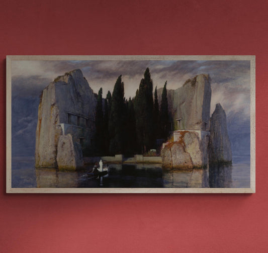 Isle of the Dead by Arnold Böcklin | Large Canvas Print | 3D Hand-Finished Premium Texture with Brush Strokes | Quality Oil Painting Replica FOSHE ART