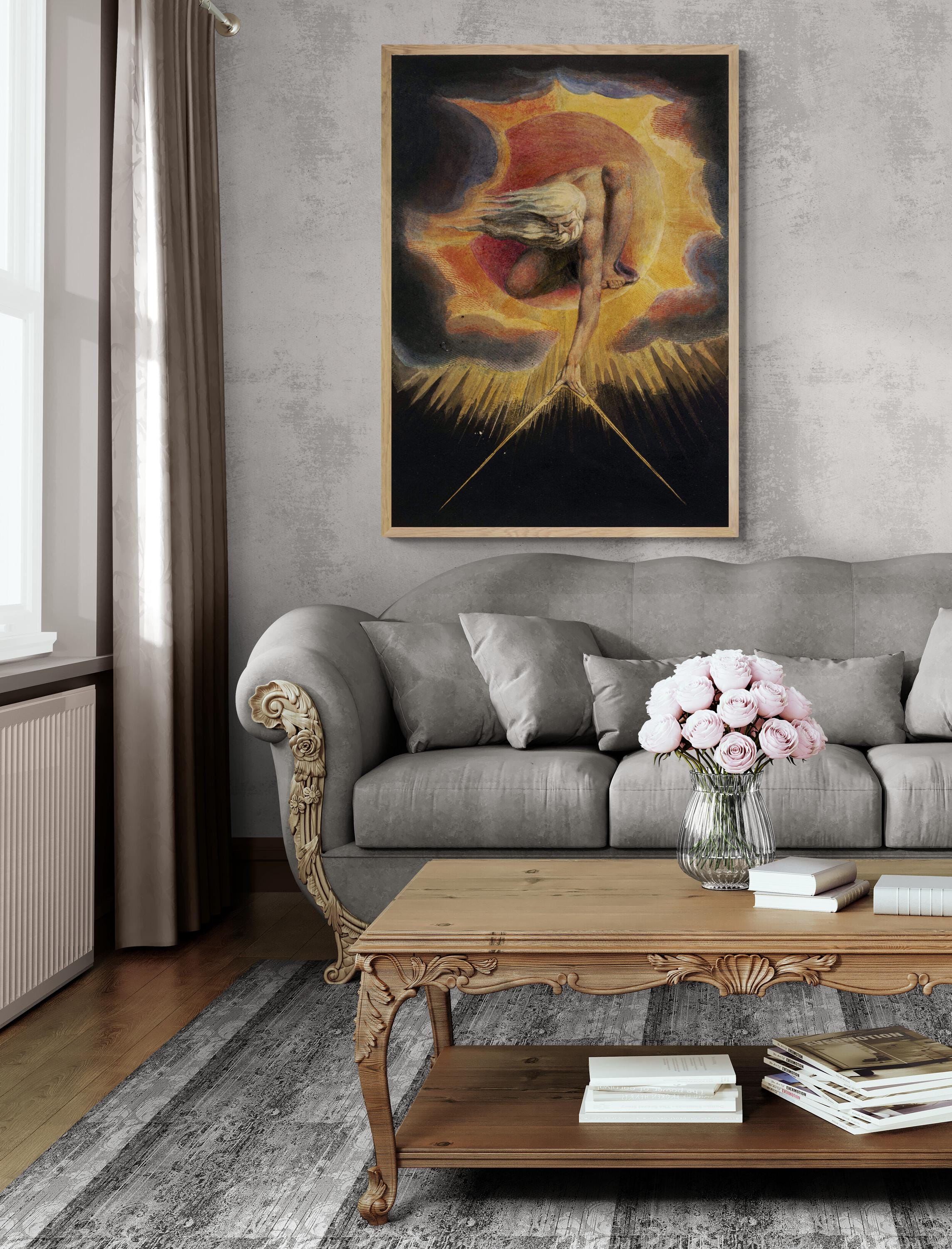 William Blake, Ancient of Days, A Prophecy, Classic Art Print on Art Paper, Canvas & 3D Finished Premium Texture Print with brush stroke FOSHE ART