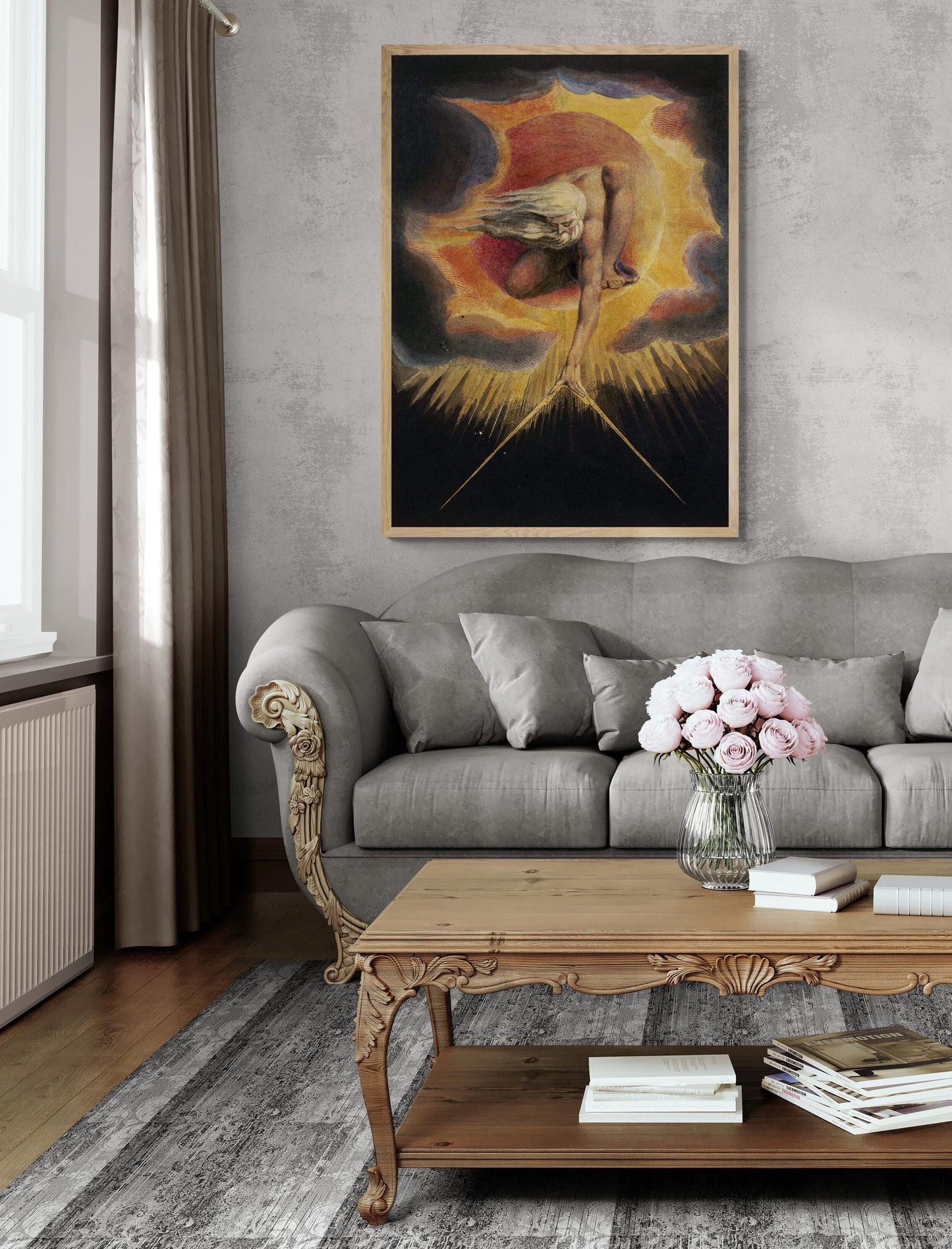 William Blake, Ancient of Days, A Prophecy, Classic Art Print on Art Paper, Canvas & 3D Finished Premium Texture Print with brush stroke FOSHE ART