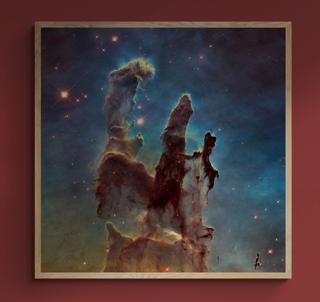 Pillars of Creation Print, Hubble Telescope Image, Textured Canvas Art FOSHE ART