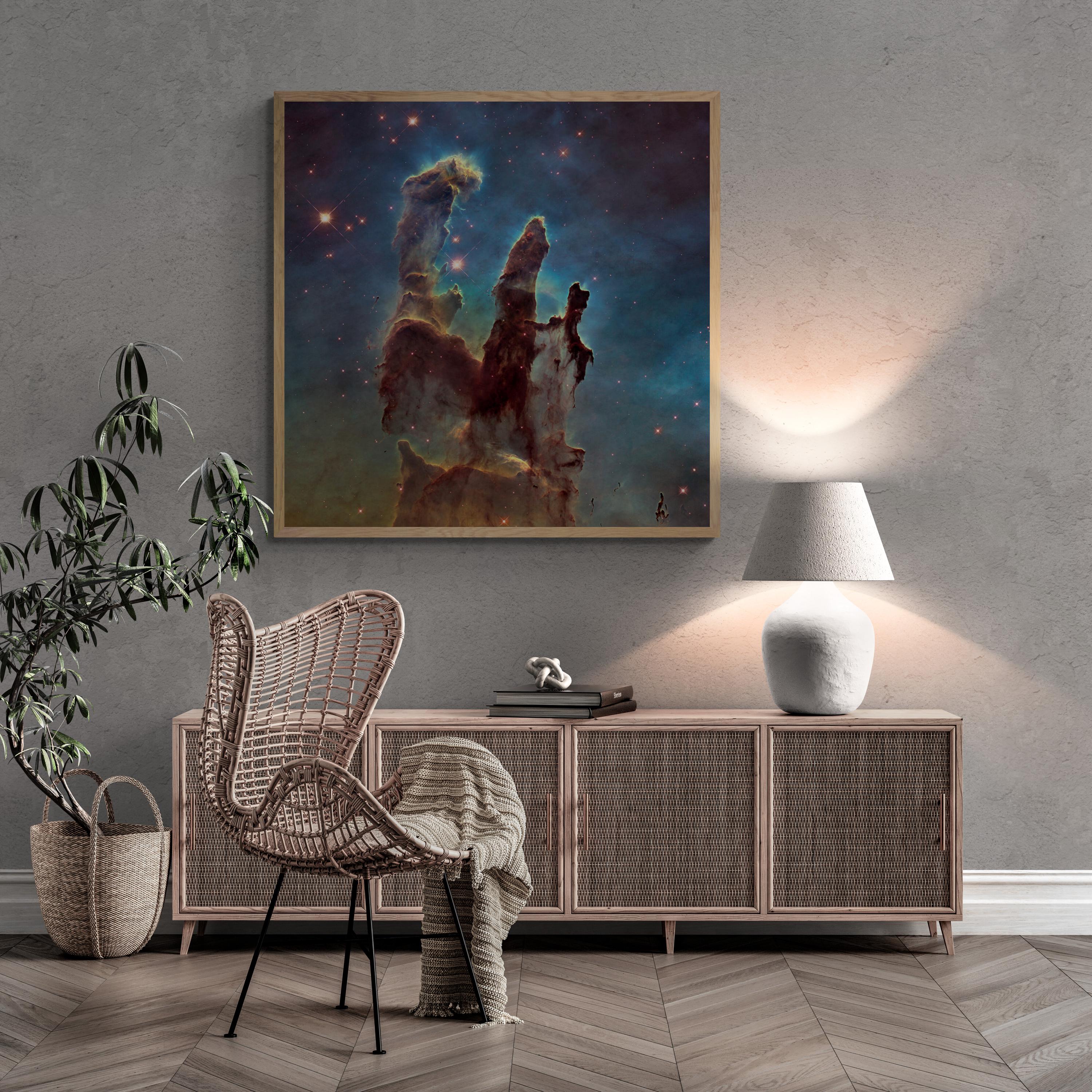 Pillars of Creation, Hubble Print Space Telescope, XXL printing, 3D Finished Premium Texture Print with brush stroke looks like original art