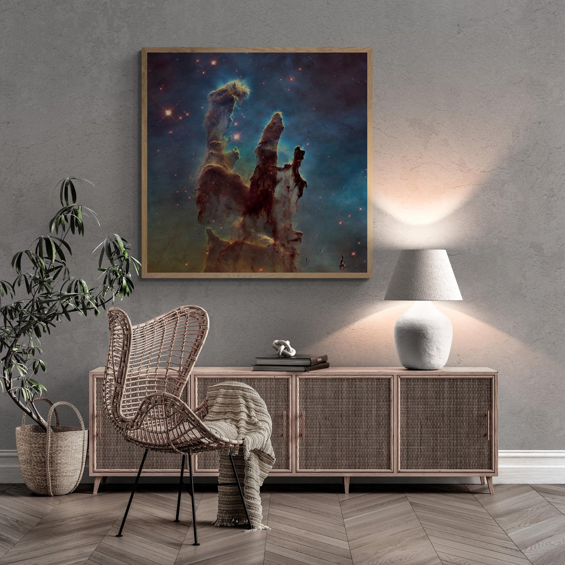Pillars of Creation Print, Hubble Telescope Image, Textured Canvas Art FOSHE ART