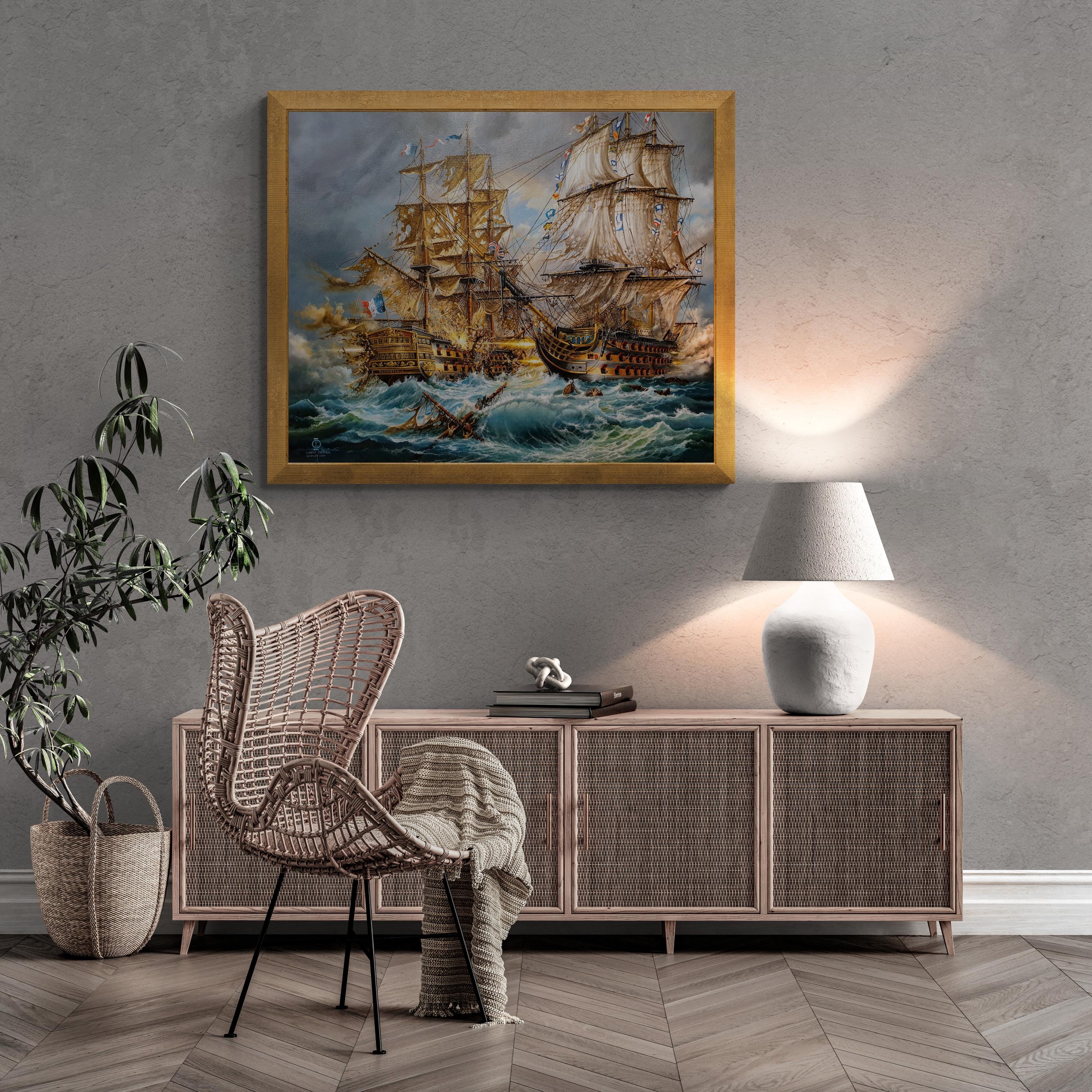 Battle of Trafalgar, HMS Victory Giclee Print, Naval History Art FOSHE ART