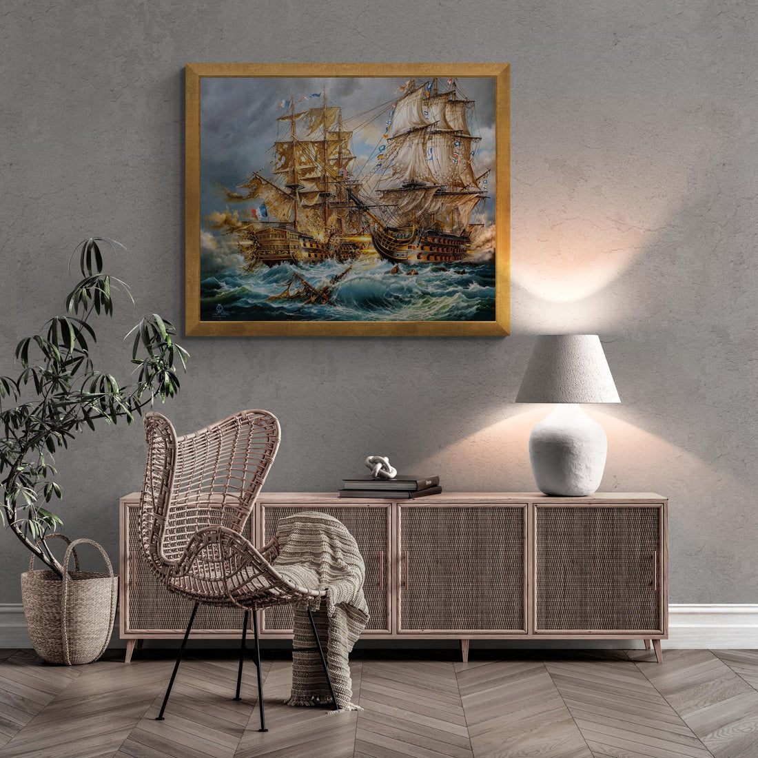 Battle of Trafalgar, HMS Victory Giclee Print, Naval History Art FOSHE ART