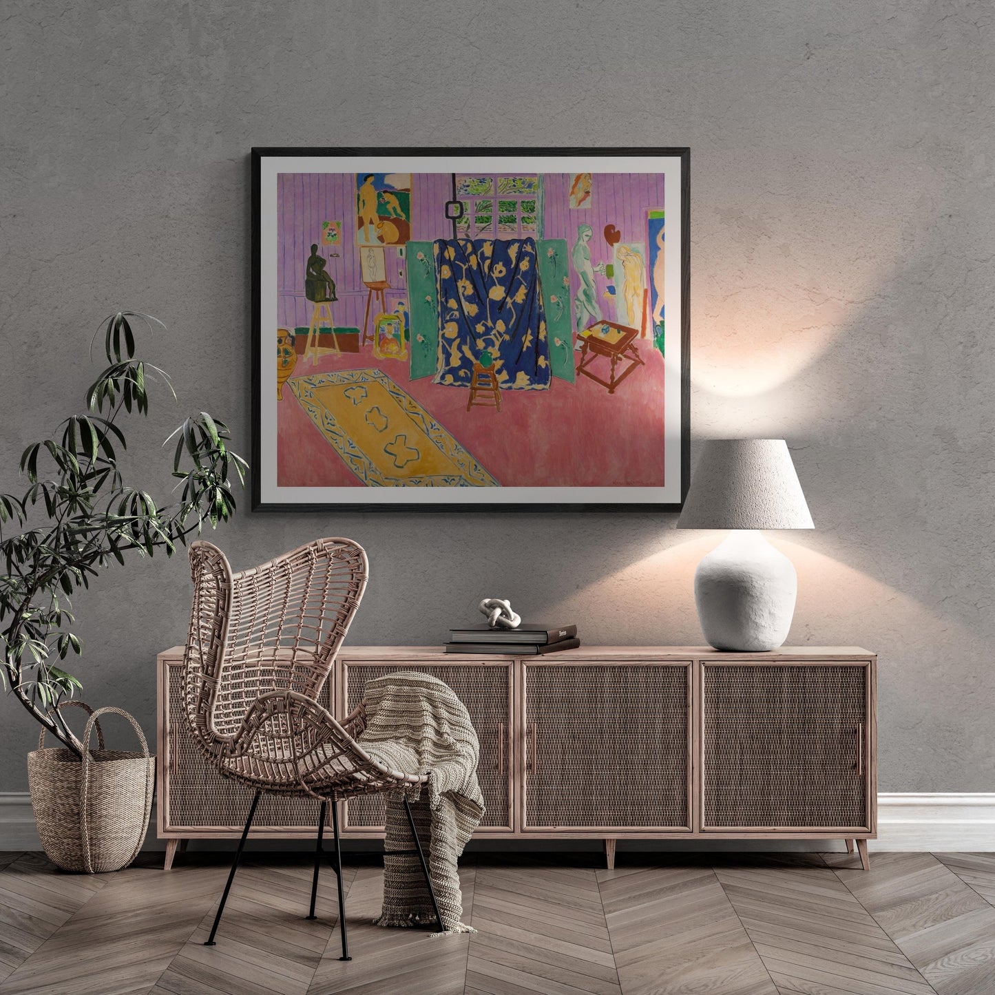 Henri Matisse Henri Matisse Pink Studio 1911 Poster, Exhibition print, Art Paper, Heavyweight Canvas & 3D print with brush strokes or poster