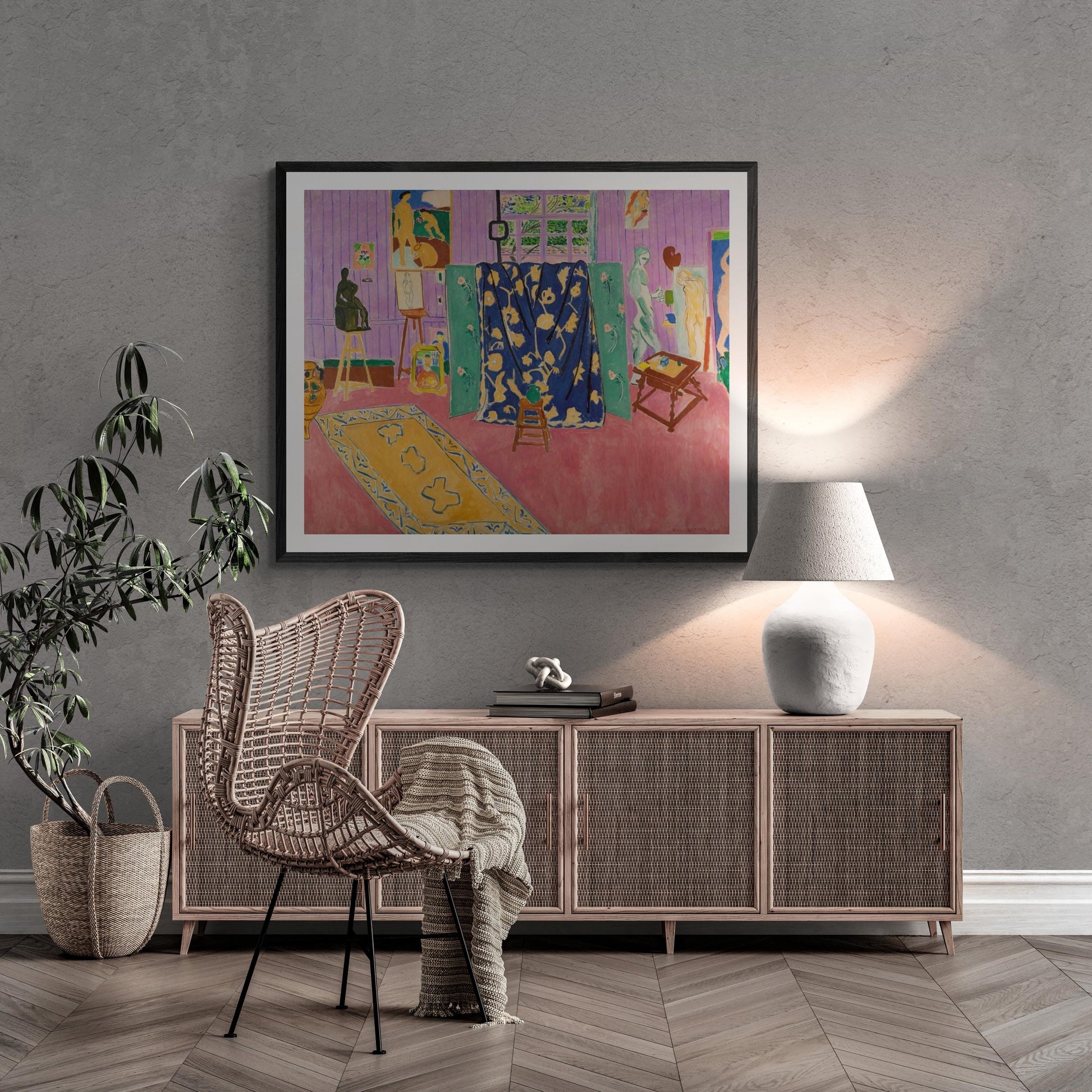 Henri Matisse Henri Matisse Pink Studio 1911 Poster, Exhibition print, Art Paper, Heavyweight Canvas & 3D print with brush strokes or poster FOSHE ART