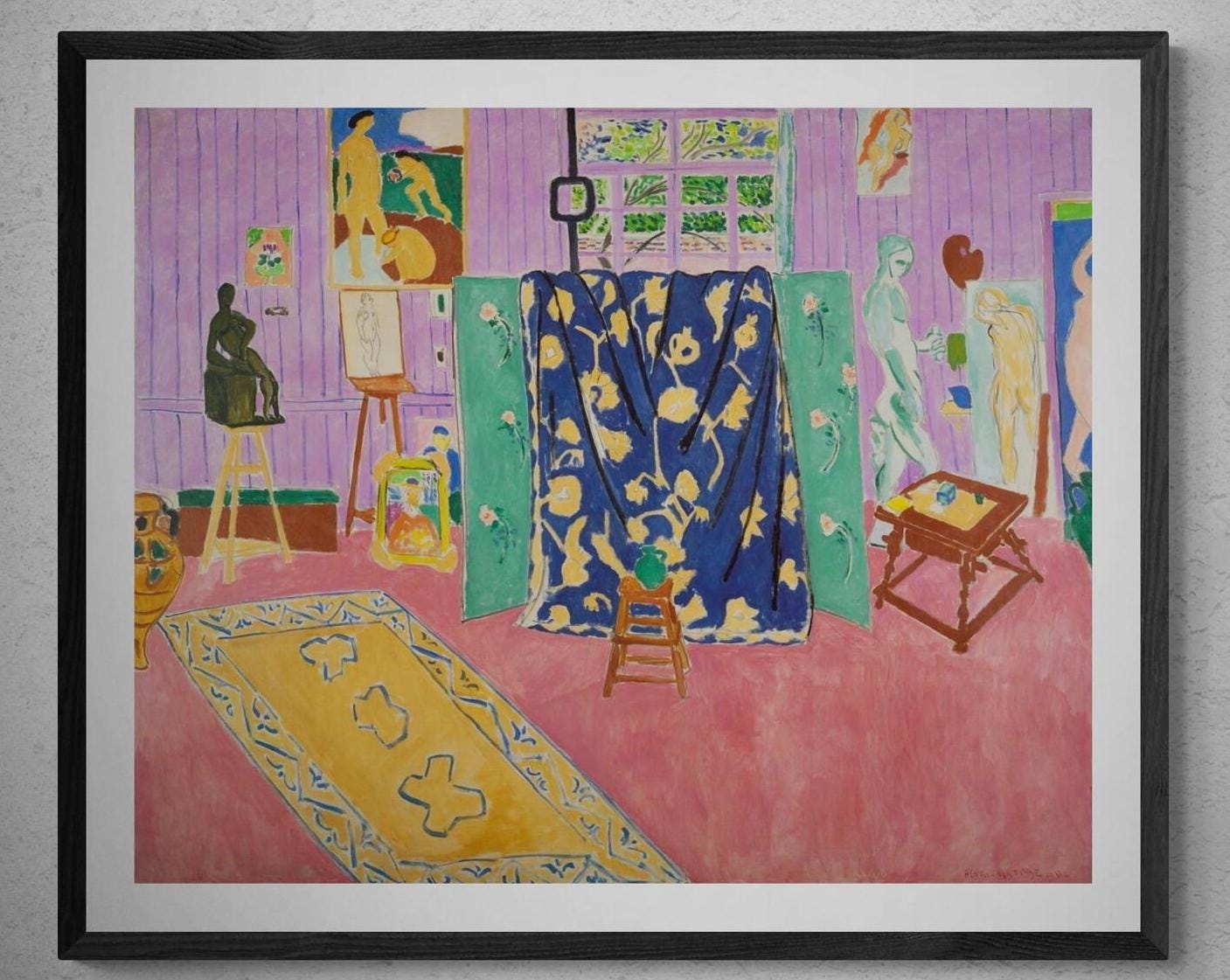 Henri Matisse Henri Matisse Pink Studio 1911 Poster, Exhibition print, Art Paper, Heavyweight Canvas & 3D print with brush strokes or poster FOSHE ART
