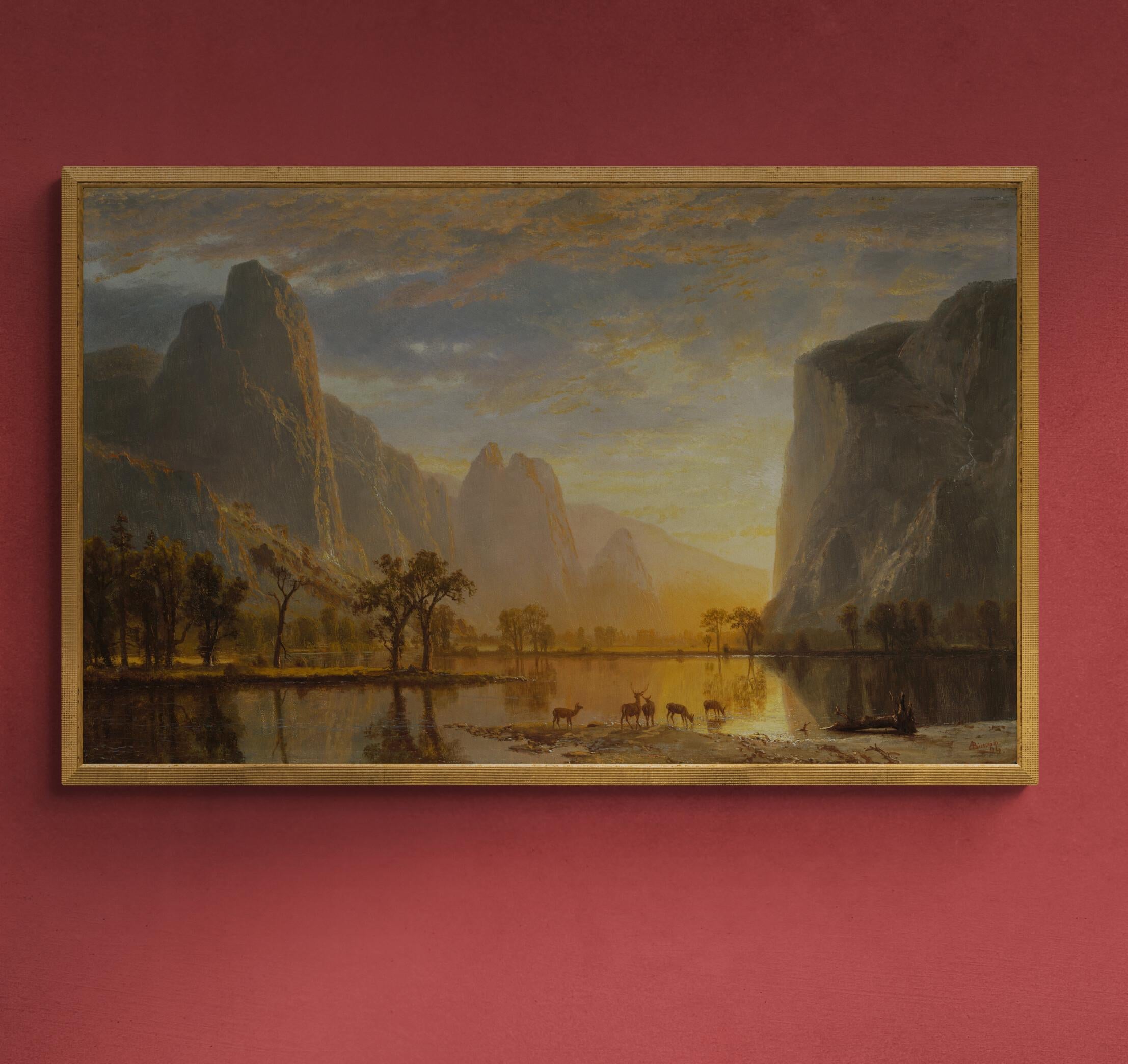 Valley of the Yosemite by Albert Bierstadt, XXL printing, Canvas with texture & hand finished brush strokes looks like original oil painting