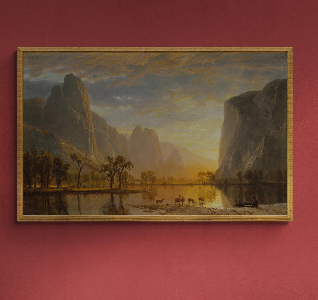 Valley of the Yosemite by Albert Bierstadt, XXL printing, Canvas with texture & hand finished brush strokes looks like original oil painting