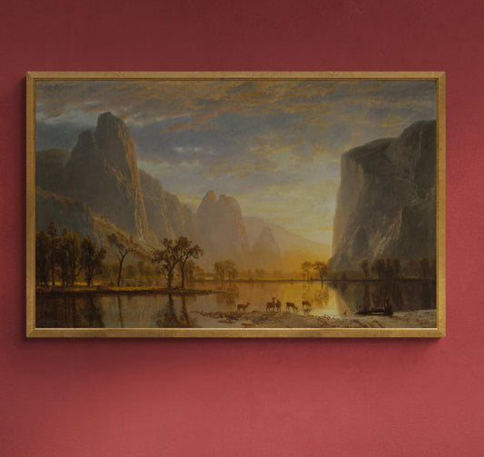 Valley of the Yosemite by Albert Bierstadt, XXL printing, Canvas with texture & hand finished brush strokes looks like original oil painting