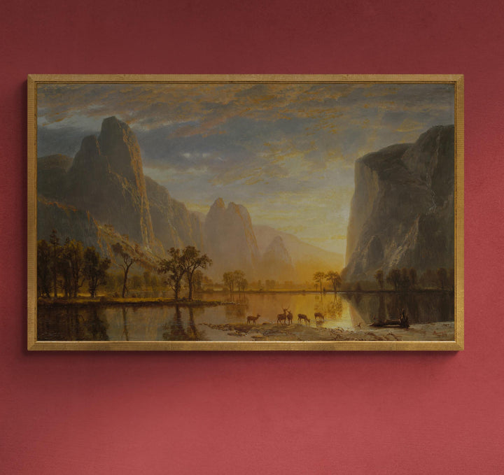 Valley of the Yosemite by Albert Bierstadt, XXL printing, Canvas with texture & hand finished brush strokes looks like original oil painting