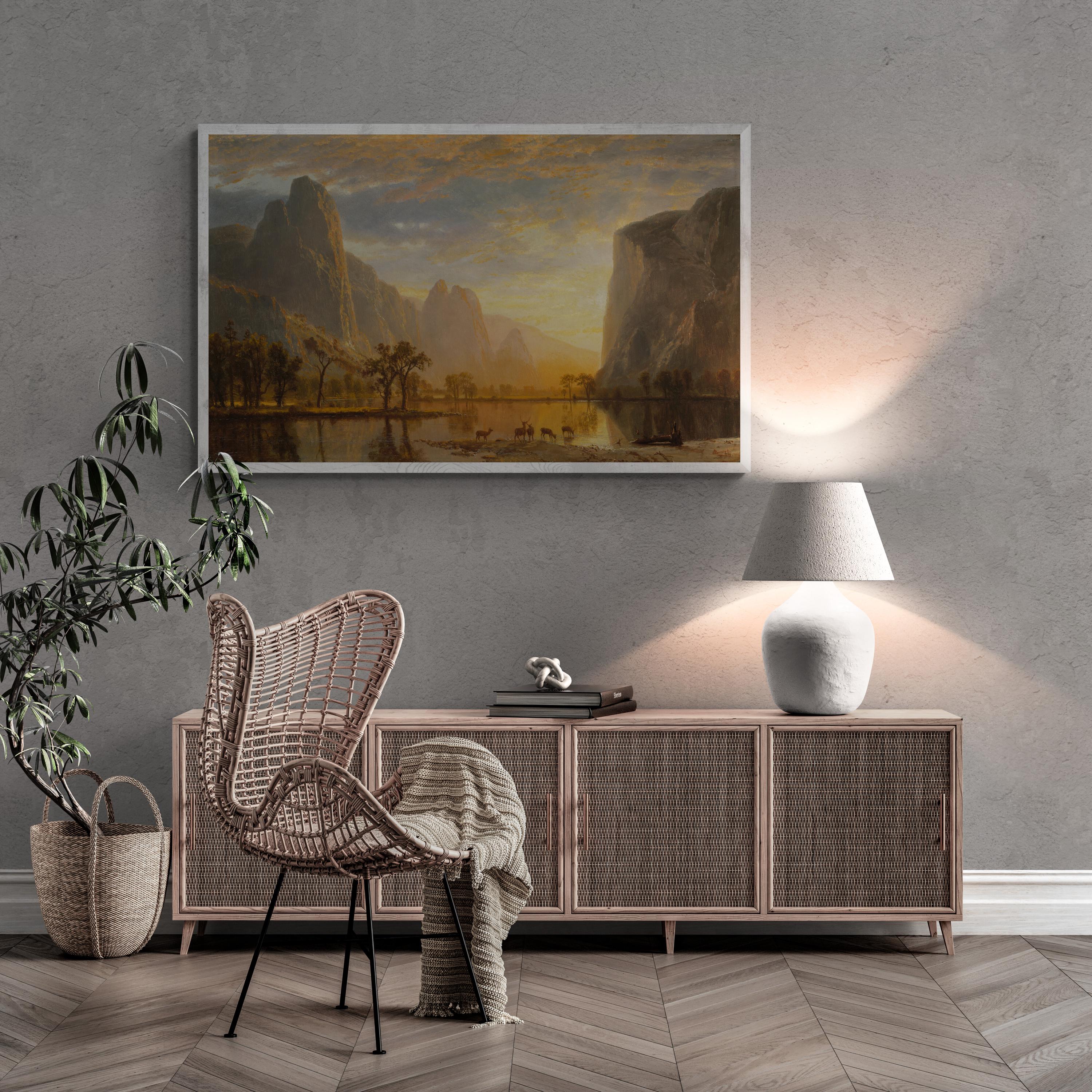 Valley of the Yosemite by Albert Bierstadt, XXL printing, Canvas with texture & hand finished brush strokes looks like original oil painting