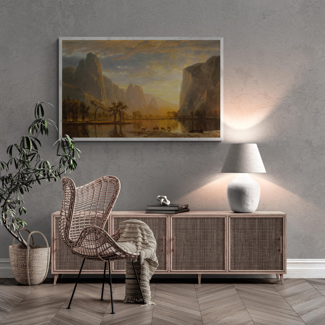 Valley of the Yosemite by Albert Bierstadt, XXL printing, Canvas with texture & hand finished brush strokes looks like original oil painting