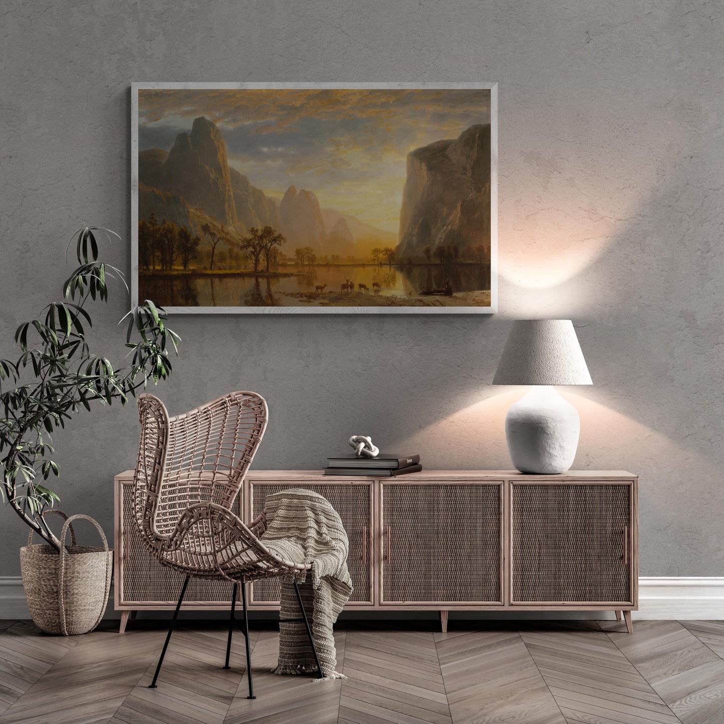 Valley of the Yosemite by Albert Bierstadt, XXL printing, Canvas with texture & hand finished brush strokes looks like original oil painting