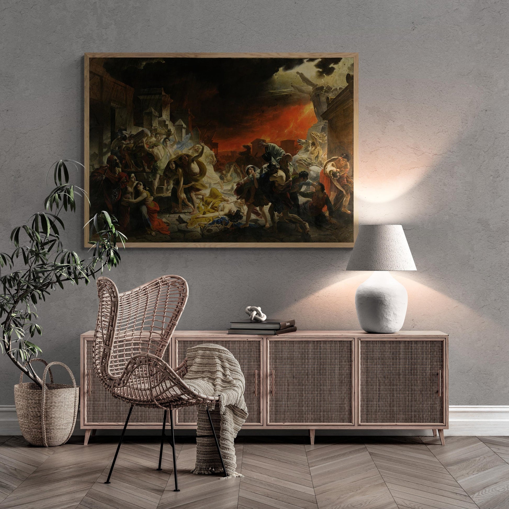 The Last Day of Pompeii by Karl Brullov | Giclée Art Print on Textured Canvas | Hand-Finished Brush Strokes Masterpiece like an Original art FOSHE ART