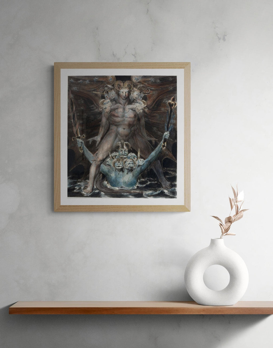 William Blake: The Red Dragon Giclée Art Print, Book of Revelation FOSHE ART